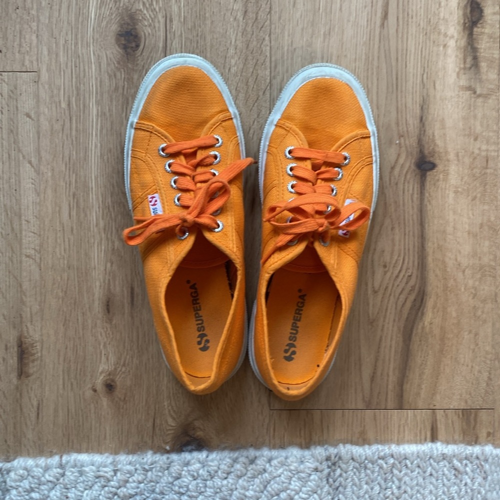 Superga (40) Orange Canvas Sneakers